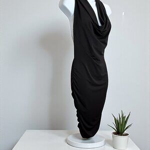 MODA INTERNATIONAL HALTER ZIP BACK DRESS BLACK